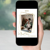 geometrisches Weihnachtsgold Moderne Foto Feiertagskarte