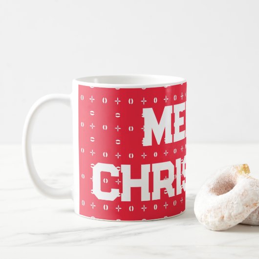 Geometrisches Weihnachtsmuster - Kaffeetasse (Mit Donut)
