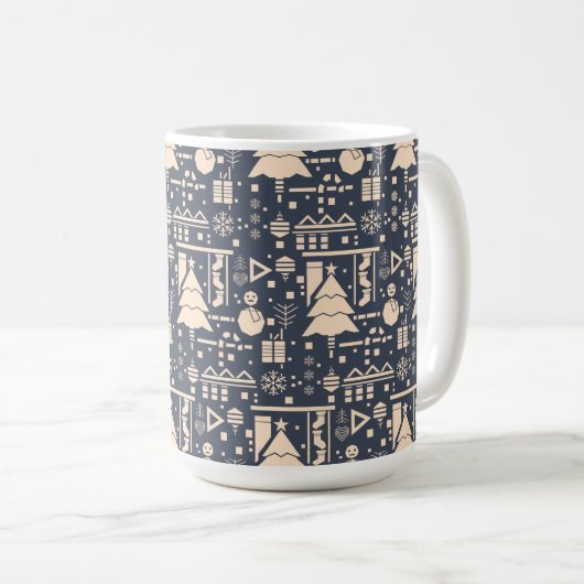 Geometrisches Weihnachtsmuster Kaffeetasse (VorderseiteRechts)