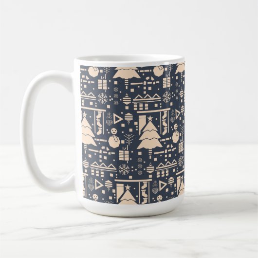 Geometrisches Weihnachtsmuster Kaffeetasse (Links)
