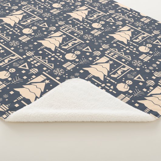 Geometrisches Weihnachtsmuster - Modernes Design Sherpadecke (3/4)