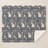 Geometrisches Weihnachtsmuster - Modernes Design Sherpadecke (Vorderseite (Horizontal))
