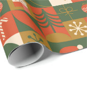 Geometrisches Weihnachtsmuster - Nahtloses Weihnac Geschenkpapier (Rolleneckpunkt)