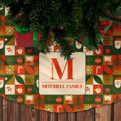 Geometrisches Weihnachtsmuster - Nahtloses Weihnac Polyester Weihnachtsbaumdecke