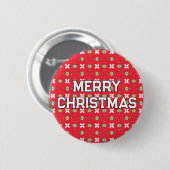Geometrisches Weihnachtsmuster - Personalisiert Button (Vorne & Hinten)
