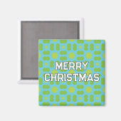 Geometrisches Weihnachtsmuster - Personalisiert Magnet (Vorderseite/Rückseite)