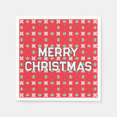 Geometrisches Weihnachtsmuster - Personalisiert Serviette (Vorderseite)