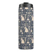 Geometrisches Weihnachtsmuster Thermosbecher (Vorderseite)