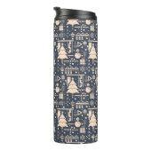 Geometrisches Weihnachtsmuster Thermosbecher (Nach rechts gedreht)