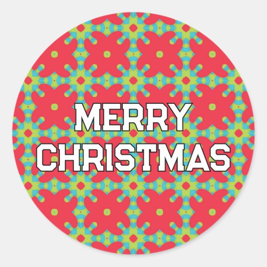 Geometrisches Weihnachtsmuster - Weihnachten Runder Aufkleber (Vorderseite)