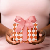 Geometrisches Weihnachtspapier mit rosa Orange Squ Geschenkpapier