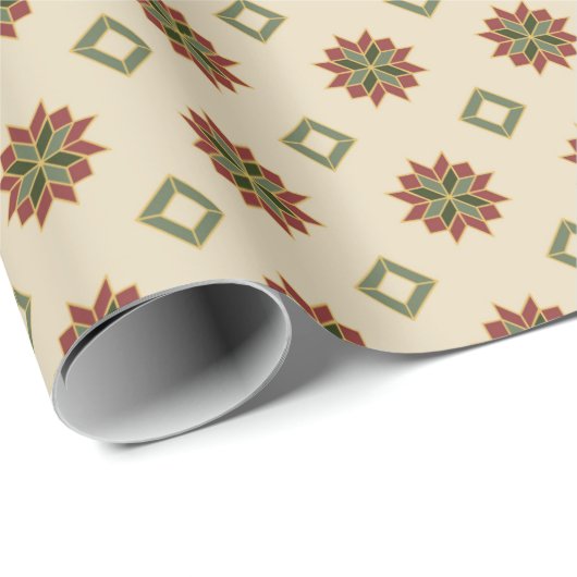 Geometrisches Weihnachtssternpapier Geschenkpapier (Rolleneckpunkt)