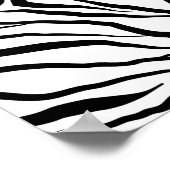 Geometrisches Weiß über schwarze Zebrastreifen Poster (Ecke)