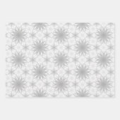 Geometrisches Weiß- und Silbermuster Geschenkpapier Set (Vorderseite 3)