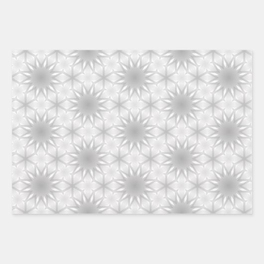 Geometrisches Weiß- und Silbermuster Geschenkpapier Set (Vorderseite 3)