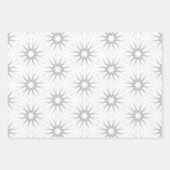 Geometrisches Weiß- und Silbermuster Geschenkpapier Set (Vorderseite 2)