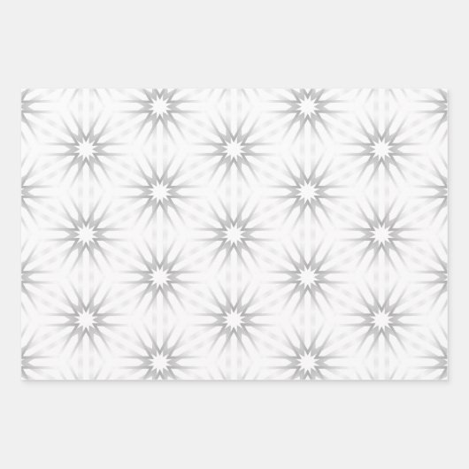 Geometrisches Weiß- und Silbermuster Geschenkpapier Set (Vorderseite 2)