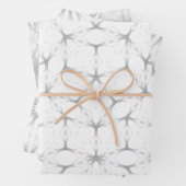 Geometrisches Weiß- und Silbermuster Geschenkpapier Set (Beispiel)
