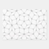 Geometrisches Weiß- und Silbermuster Geschenkpapier Set (Vorderseite)