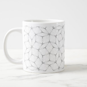Geometrisches Weiß- und Silbermuster Jumbo-Tasse