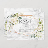 Geometrisches weißes Blumenmuster ohne Menü UAWG Einladungspostkarte (Vorne/Hinten)