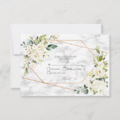 Geometrisches weißes Blumenmuster ohne Menü UAWG RSVP Karte (Rückseite)