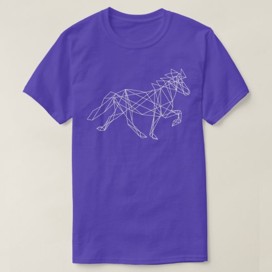 Geometrisches, weißes Eispferd T-Shirt (Design vorne)