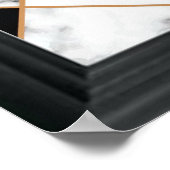 Geometrisches weißes Marmor in Gold Poster (Ecke)