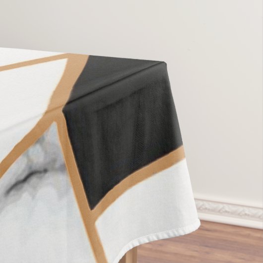 Geometrisches weißes Marmor in Gold Tischdecke (Beispiel)