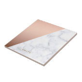 Geometrisches weißes MarmorRosengold des eleganten Fliese (Seite)