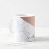 Geometrisches weißes MarmorRosengold des eleganten Kaffeetasse (Vorderseite Links)