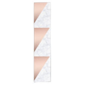 Geometrisches weißes MarmorRosengold des eleganten Kurzer Tischläufer (Vorderseite)