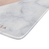 geometrisches weißes MarmorRosengold des eleganten Schneidebrett (Ecke)