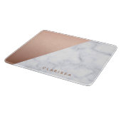 geometrisches weißes MarmorRosengold des eleganten Schneidebrett (Ecke)