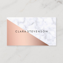 Geometrisches weißes MarmorRosengold des eleganten Visitenkarte
