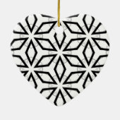 Geometrisches weißes Schwarz-Silber-Muster Keramik Ornament (Hinten)