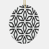Geometrisches weißes Schwarz-Silber-Muster Keramik Ornament (Rechts)