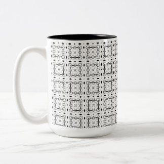 Geometrisches weißes Schwarz-Silber-Muster Zweifarbige Tasse