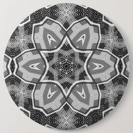 Geometrisches weißes, schwarzes Lochmuster Button (Vorderseite)