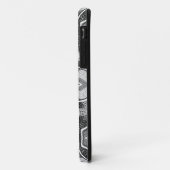 Geometrisches weißes, schwarzes Lochmuster Case-Mate iPhone Hülle (Hinten/Links)