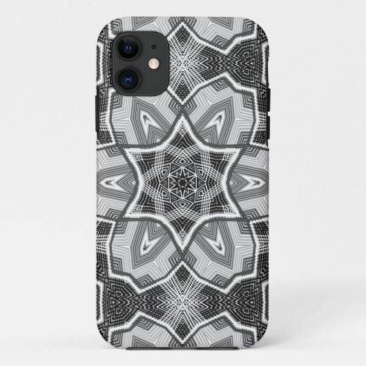 Geometrisches weißes, schwarzes Lochmuster Case-Mate iPhone Hülle (Rückseite)