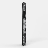Geometrisches weißes, schwarzes Lochmuster Case-Mate iPhone Hülle (Hinten/Rechts)