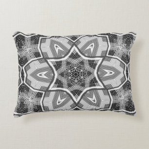 Geometrisches weißes, schwarzes Lochmuster Dekokissen