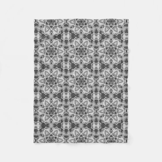 Geometrisches weißes, schwarzes Lochmuster Fleecedecke (Vorderseite)