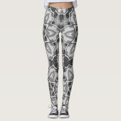 Geometrisches weißes, schwarzes Lochmuster Leggings (Vorderseite)