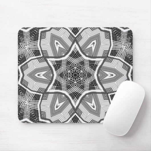 Geometrisches weißes, schwarzes Lochmuster Mousepad (Mit Mouse)