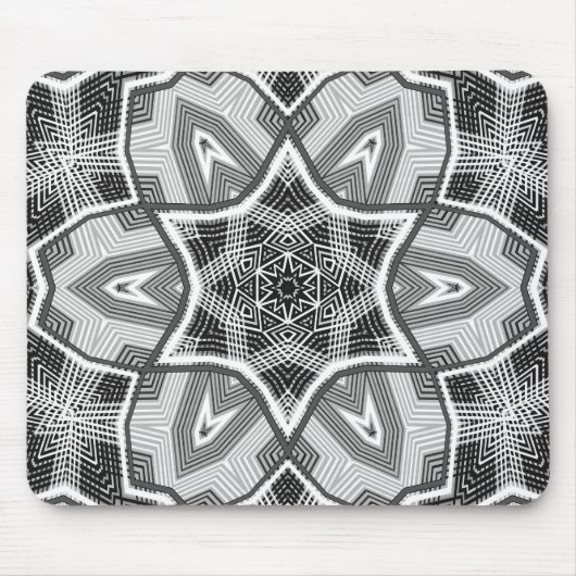 Geometrisches weißes, schwarzes Lochmuster Mousepad (Vorne)