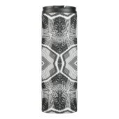 Geometrisches weißes, schwarzes Lochmuster Thermosbecher (Rückseite)