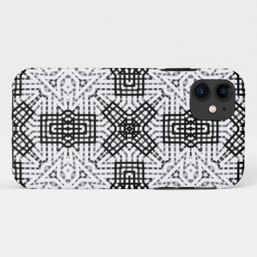 Geometrisches weißes und schwarzes Lochmuster Anna Case-Mate iPhone Hülle (Rückseite (Horizontal))