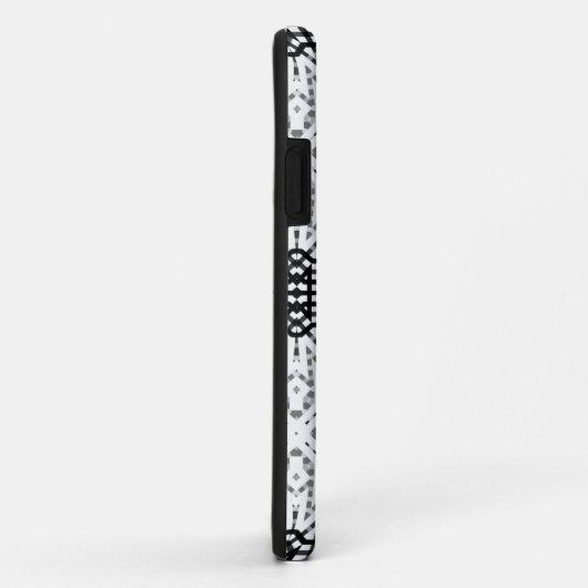 Geometrisches weißes und schwarzes Lochmuster Anna Case-Mate iPhone Hülle (Hinten/Rechts)